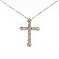 K18PG クロス ダイヤモンドネックレス