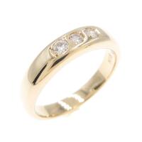 K18YG スリーストーン ダイヤモンドリング