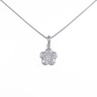 18KWG／PT フラワー ダイヤモンドネックレス