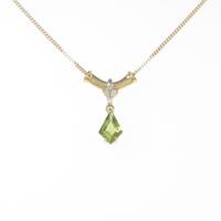 K18YG／PT ペリドットネックレス