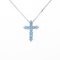 K14WG クロス ブルートパーズネックレス