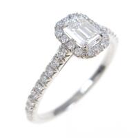 ティファニー ソレスト エメラルドカット リング 0．31ct・F・VVS1・エメラルドカット