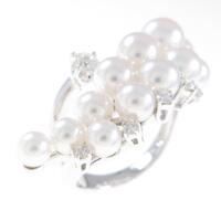 K18WG アコヤパールリング