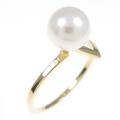 K18YG アコヤパールリング