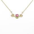 K18YG フラワー×ハート トルマリンネックレス