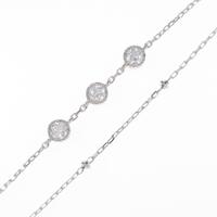 【リメイク】K18WG スリーストーン ダイヤモンドブレスレット