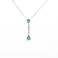 K18WG グリーンガーネットネックレス