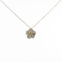 K18YG／K18WG フラワー ダイヤモンドネックレス