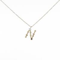 750YG イニシャルN ダイヤモンドネックレス