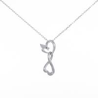 K10WG ハート ダイヤモンドネックレス