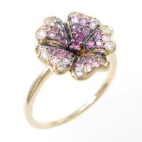 K18PG／K18BG フラワー サファイヤリング