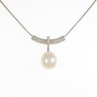 K18WG 2WAY シロチョウパールネックレス