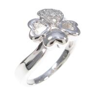 K18WG クローバー ダイヤモンドリング