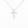 K18WG クロス ダイヤモンドネックレス
