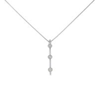 K18WG スリーストーン ダイヤモンドネックレス