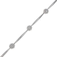 K18WG フラワー ダイヤモンドブレスレット