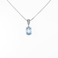 K18WG ブルートパーズネックレス