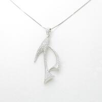 K18WG／750WG フィッシュ パヴェ ダイヤモンドネックレス