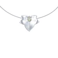 K18WG／750WG リーフ ダイヤモンドネックレス