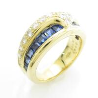 【MORESALE】K18YG サファイヤリング