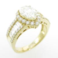 K18YG ダイヤモンドリング 1．016ct・M・VS2・ペアシェイプ