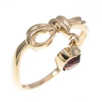 K18YG ハート ガーネットリング