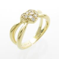 K18YG ハート ダイヤモンドリング