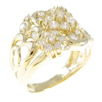 K18YG フラワー ダイヤモンドリング