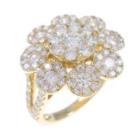 K18YG フラワー ダイヤモンドリング