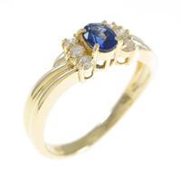 K18YG リボン サファイヤリング