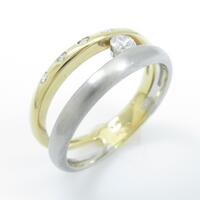 K18YG／PT ダイヤモンドリング