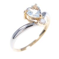 PT／K18YG ハート アクアマリンリング