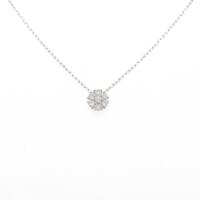 【リメイク】K18WG フラワー ダイヤモンドネックレス