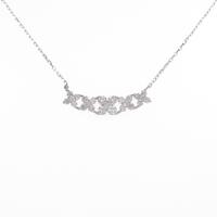 【新品】K18WG フラワー ダイヤモンドネックレス