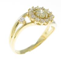 K18YG フラワー ダイヤモンドリング