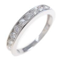 【リメイク】K18WG ハーフエタニティ ダイヤモンドリング