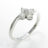 K18WG フラワー ダイヤモンドリング