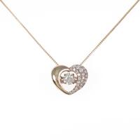 K18PG ハート ダイヤモンドネックレス