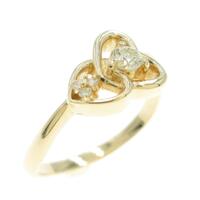 K18YG ハート ダイヤモンドリング