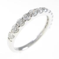 K18WG ハーフエタニティ ダイヤモンドリング