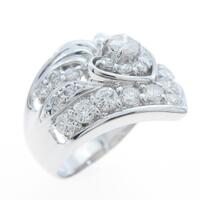 K18WG ハート ダイヤモンドリング