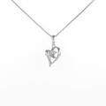 K10WG ハート ダイヤモンドネックレス