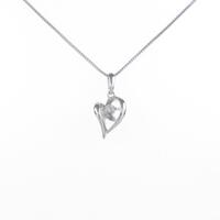 K10WG ハート ダイヤモンドネックレス