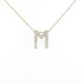 K18YG イニシャルM ダイヤモンドネックレス