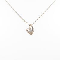 K18PG ハート ダイヤモンドネックレス