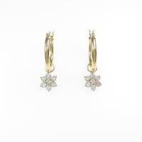 K18YG 2WAY フラワー ダイヤモンドピアス