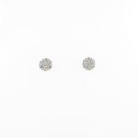 K18WG フラワー ダイヤモンドピアス