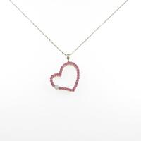 K18YG ハート ピンクサファイヤネックレス