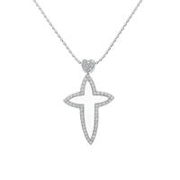 750WG／K18WG クロス ダイヤモンドネックレス