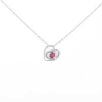 K18WG ハート ルビーネックレス